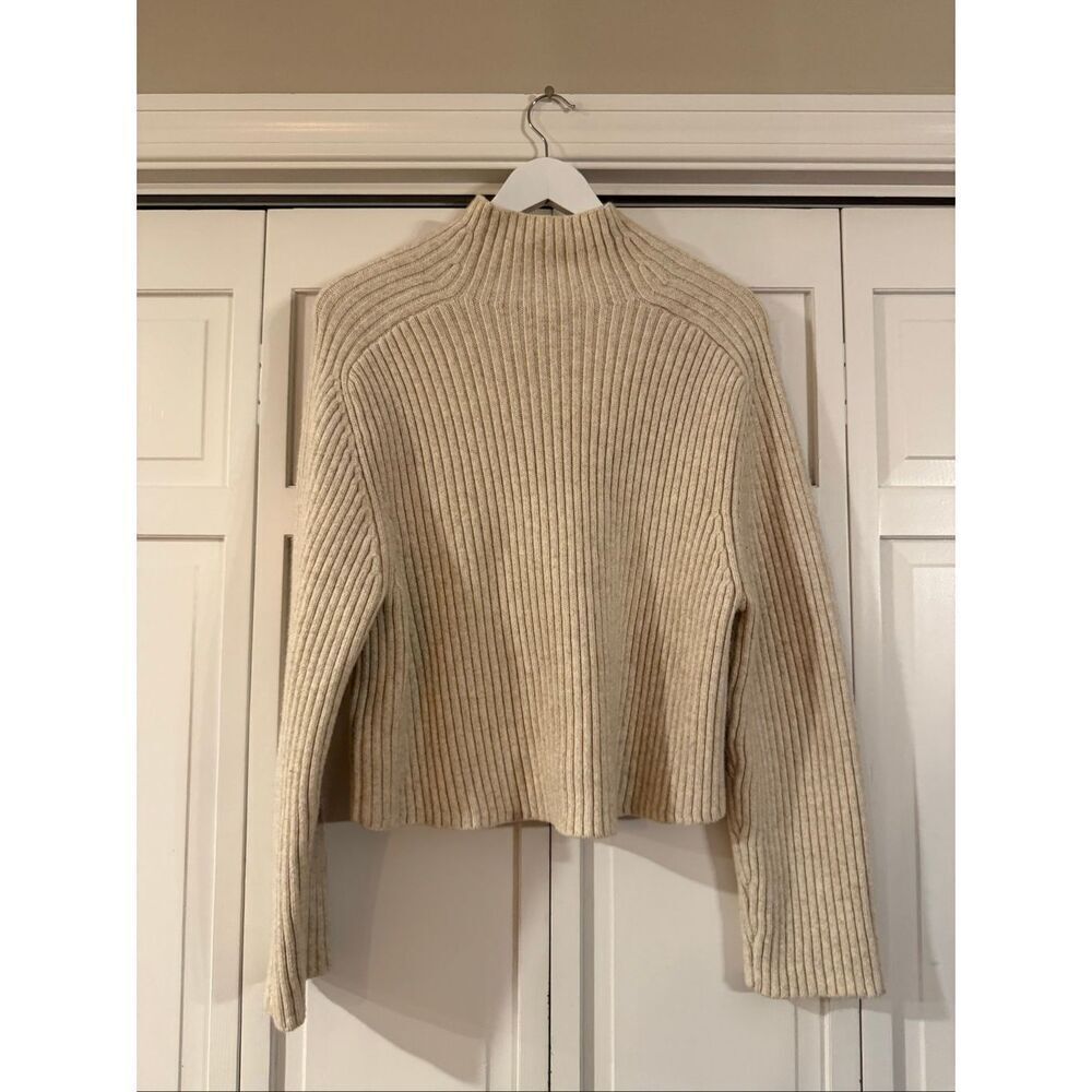 H&M cream ribbed high neck sweater size xs Cabin Core - Picture 6 of 10